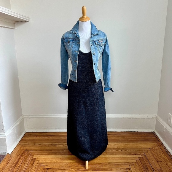 NEW ZARA Woman Midi Black Metallic Fuzzy Knit Cozy Sweater Dress Medium - Picture 14 of 14